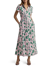 Sunday Best Floral Linen-Blend Maxi Shirtdress