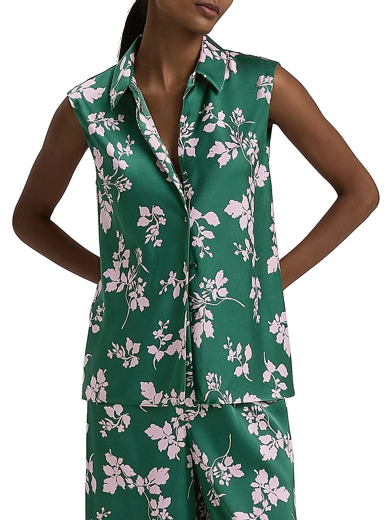 The Agatha Floral Button-Front Top