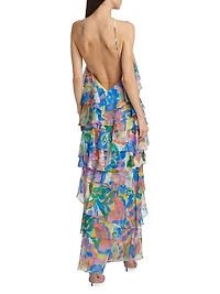 Poise Floral Tiered Ruffle Maxi Dress