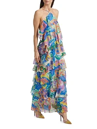 Poise Floral Tiered Ruffle Maxi Dress