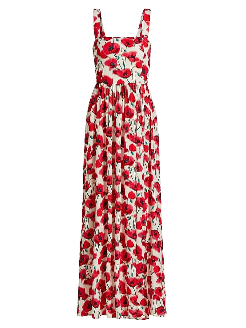 Florence Floral Square-Neck Maxi Dress