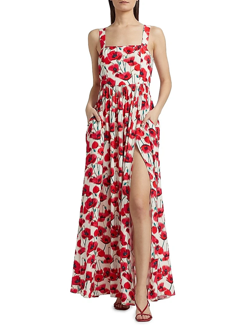 Florence Floral Square-Neck Maxi Dress