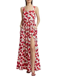 Florence Floral Square-Neck Maxi Dress