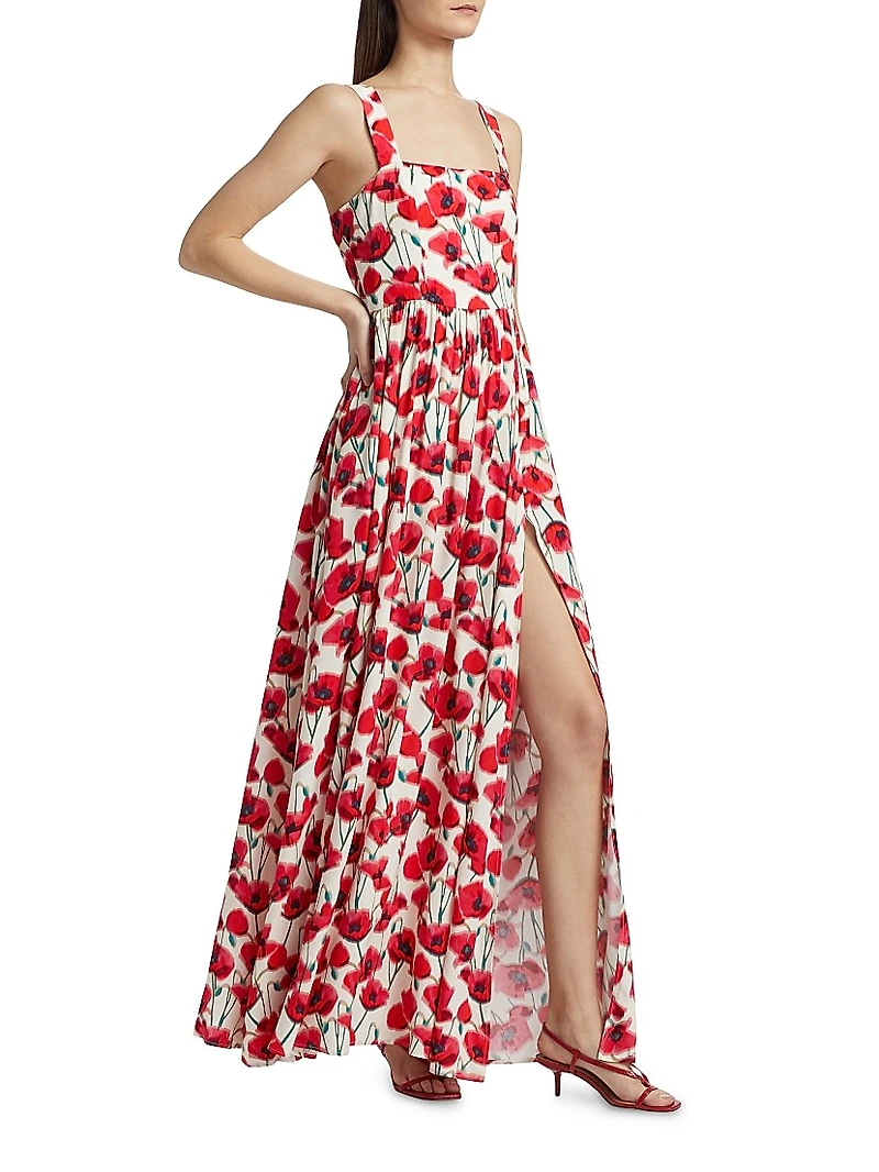Florence Floral Square-Neck Maxi Dress