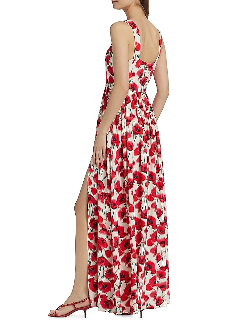 Florence Floral Square-Neck Maxi Dress
