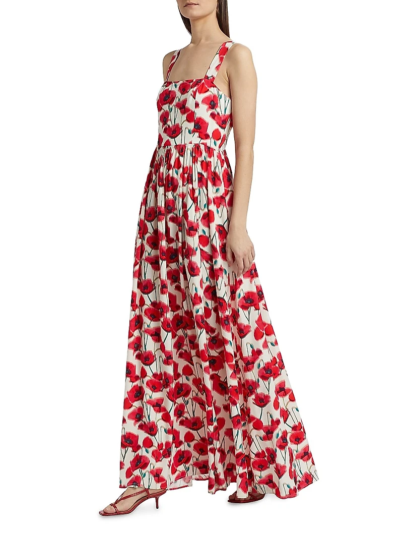 Florence Floral Square-Neck Maxi Dress