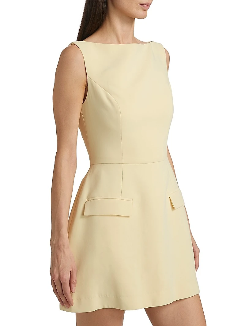 Banco Boatneck Sleeveless Sheath Minidress