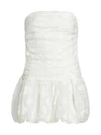 Rendezous Floral Bubble-Hem Strapless Minidress