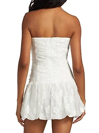 Rendezous Floral Bubble-Hem Strapless Minidress