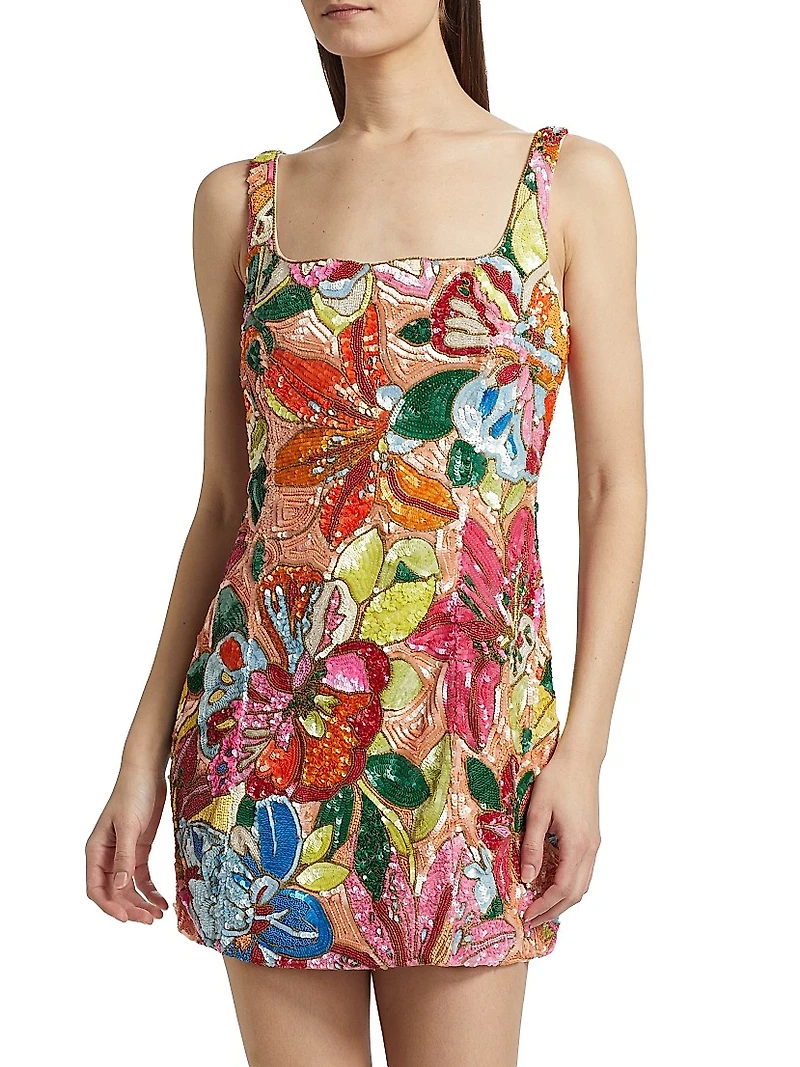 Augustine Sequin Floral Minidress
