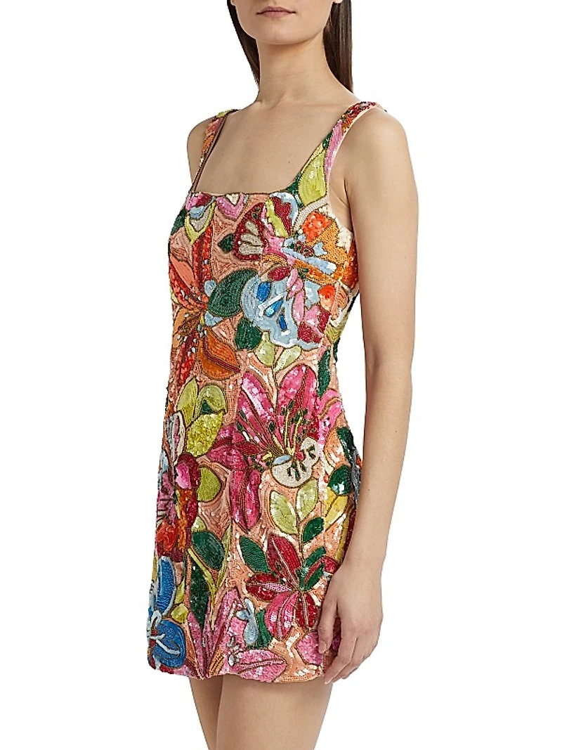 Augustine Sequin Floral Minidress
