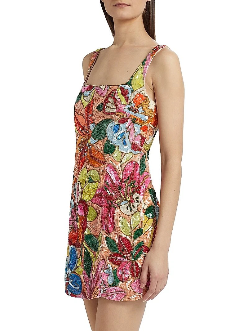 Augustine Sequin Floral Minidress