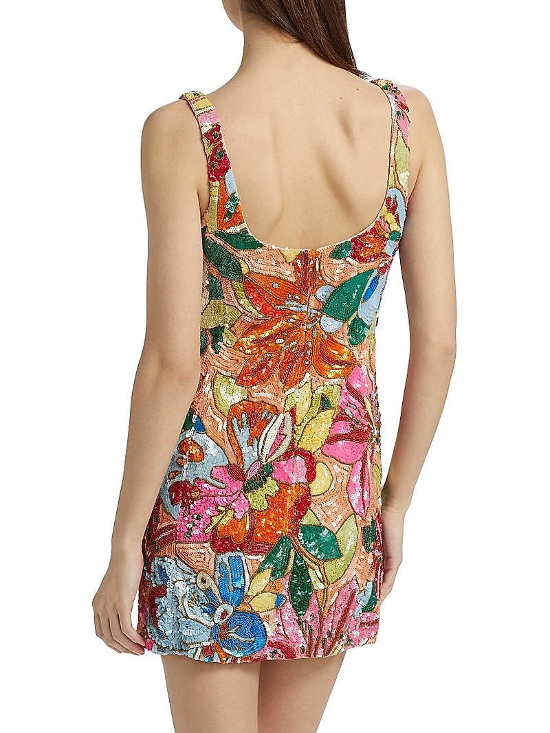Augustine Sequin Floral Minidress