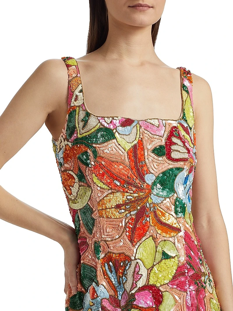 Augustine Sequin Floral Minidress