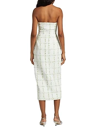 Ivy Tweed Strapless Midi-Dress
