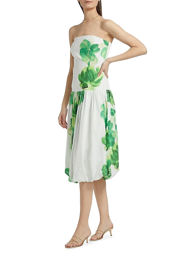 Tivoli Floral Cotton Bubble Midi-Dress