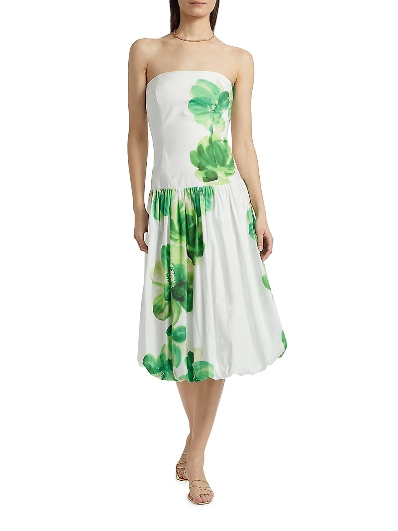 Tivoli Floral Cotton Bubble Midi-Dress