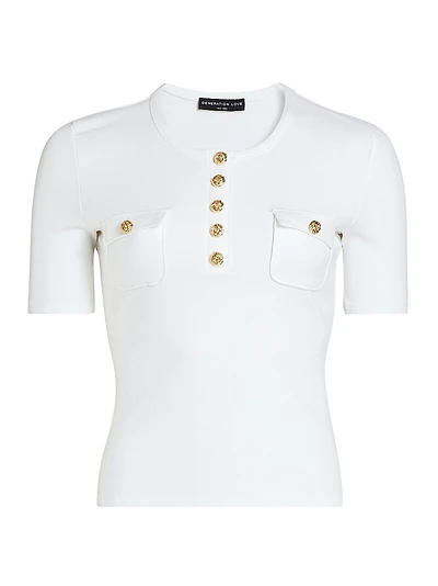 Faith Solid Slim-Fit Pocket Top