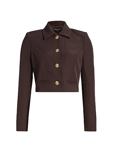 Oliver Stretch Crepe Cropped Blazer