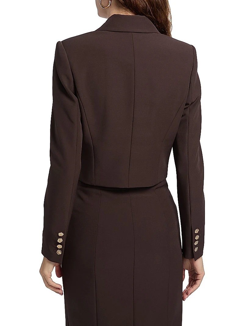 Oliver Stretch Crepe Cropped Blazer