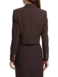 Oliver Stretch Crepe Cropped Blazer