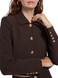 Oliver Stretch Crepe Cropped Blazer