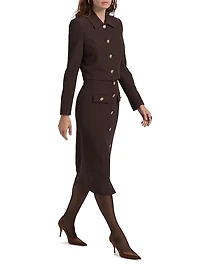 Oliver Stretch Crepe Cropped Blazer