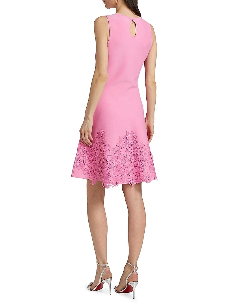 Lace Trim Fit-&-Flare Cocktail Dress