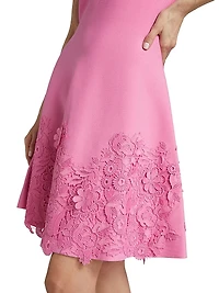 Lace Trim Fit-&-Flare Cocktail Dress