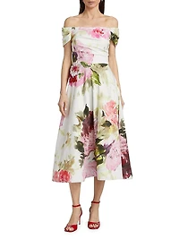 Floral Off-the-Shoulder Cocktail Dress