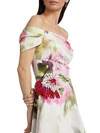 Floral Off-the-Shoulder Cocktail Dress