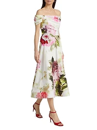Floral Off-the-Shoulder Cocktail Dress
