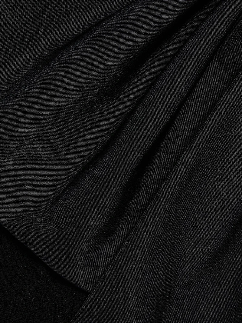 Bow-Detailed Crepe Taffeta Halter Gown