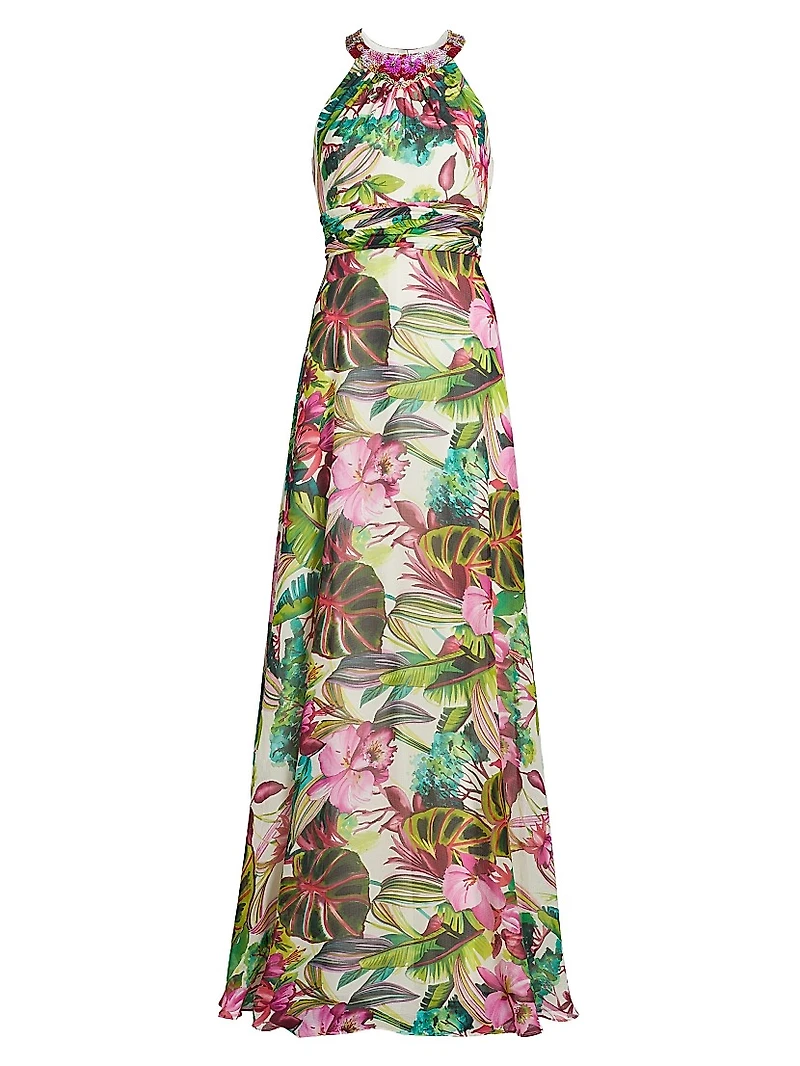 Floral Chiffon Gown