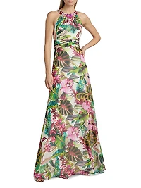 Floral Chiffon Gown