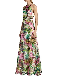 Floral Chiffon Gown