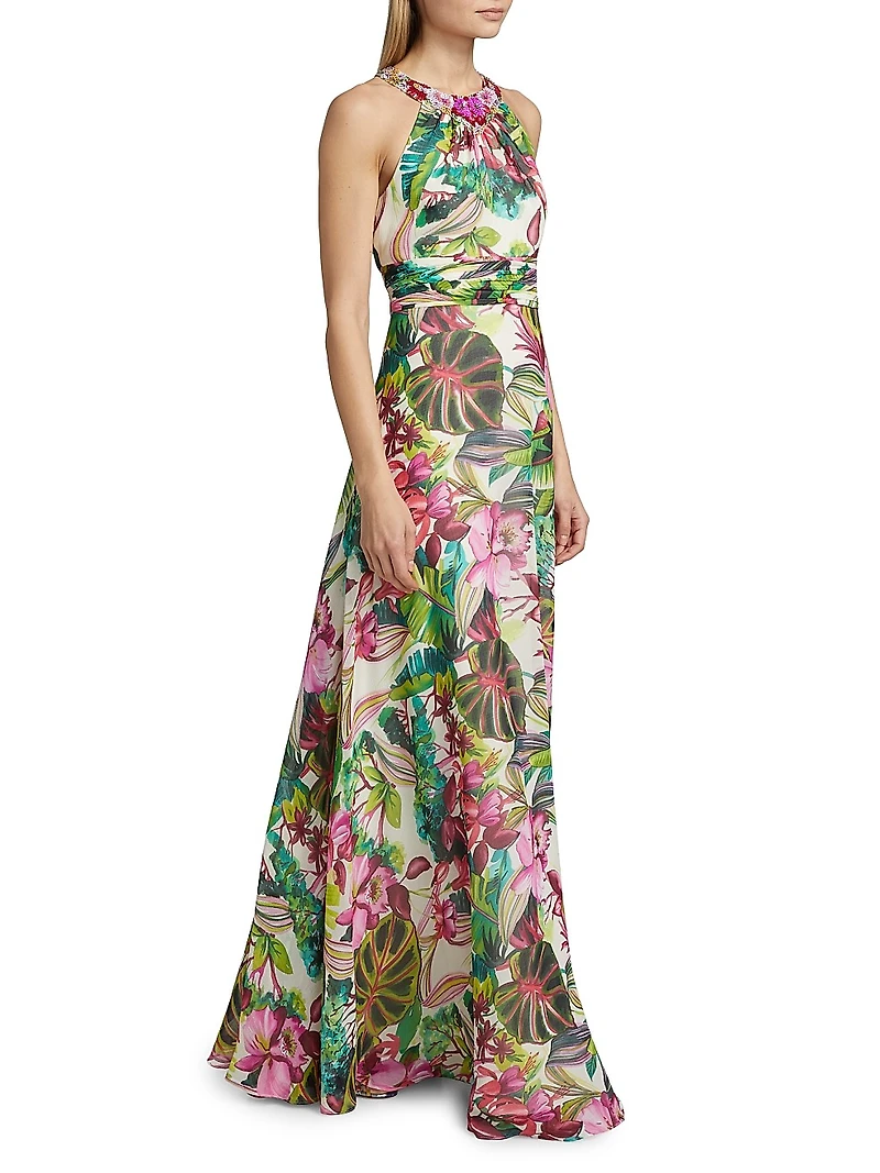 Floral Chiffon Gown