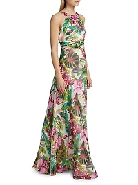 Floral Chiffon Gown