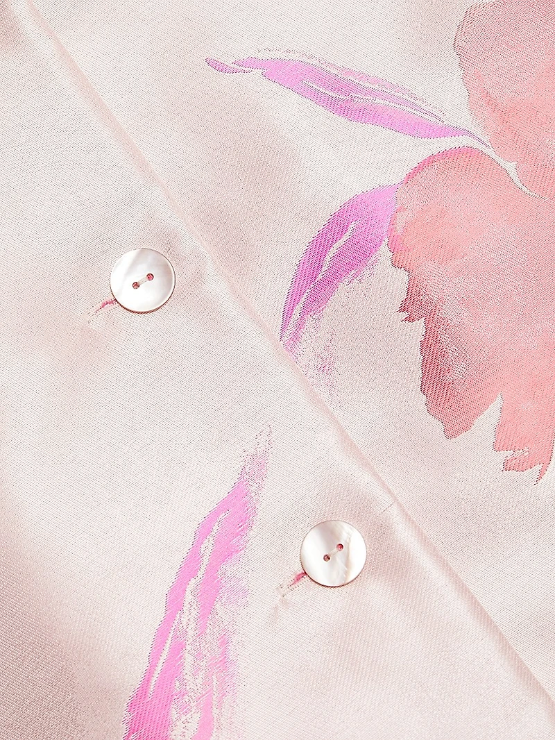 Floral Bow Mikado Midi-Shirtdress