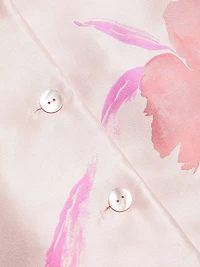 Floral Bow Mikado Midi-Shirtdress