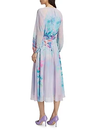 Floral A-Line Midi-Dress