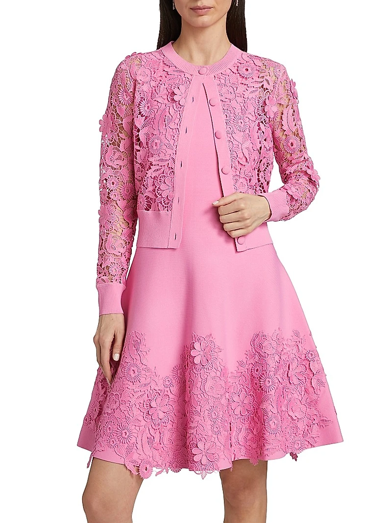 Lace Crewneck Cardigan