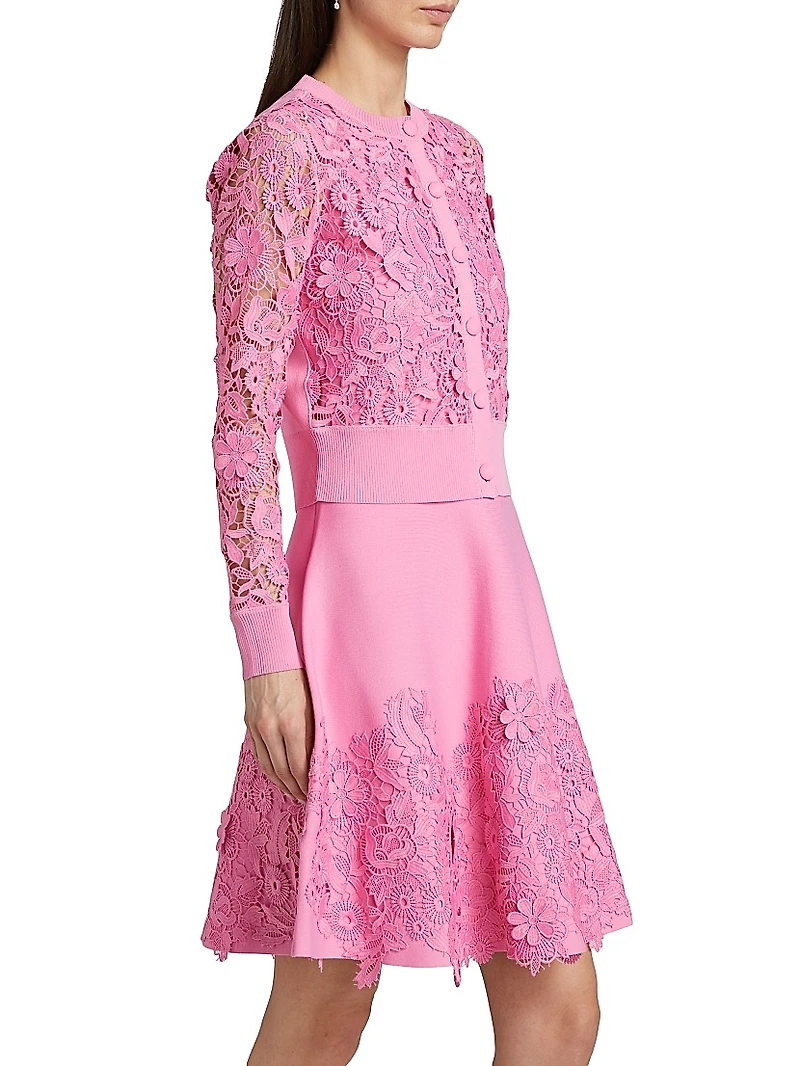 Lace Crewneck Cardigan