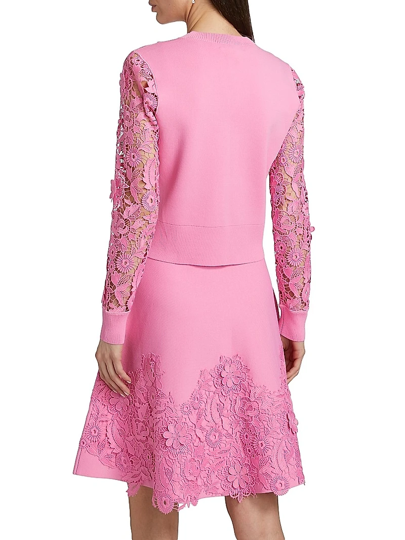 Lace Crewneck Cardigan