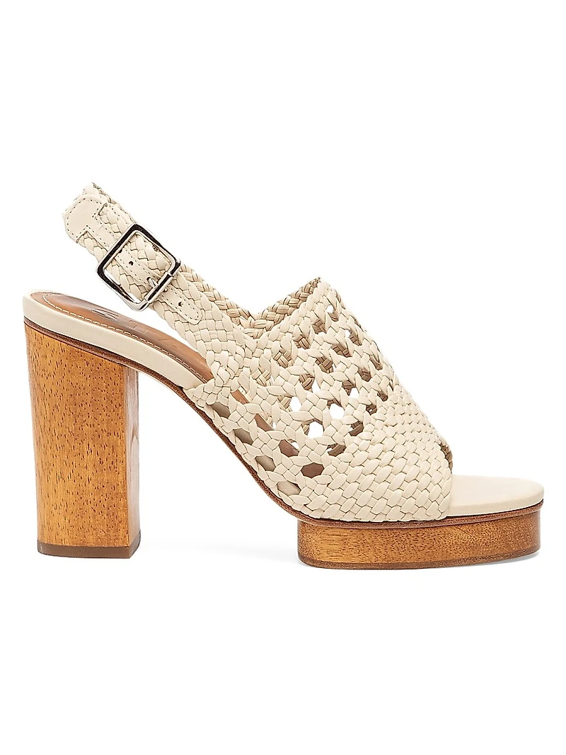 Martina 100MM Woven Leather Platform Sandals