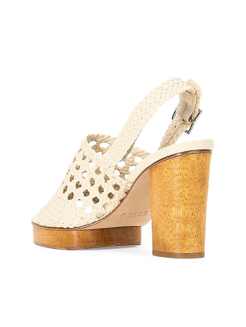 Martina 100MM Woven Leather Platform Sandals