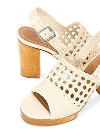 Martina 100MM Woven Leather Platform Sandals