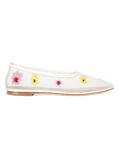 Alba Floral Beaded Ballet Flats