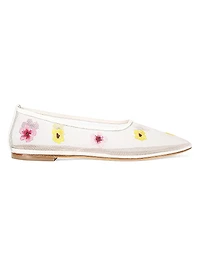 Alba Floral Beaded Ballet Flats