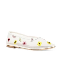 Alba Floral Beaded Ballet Flats